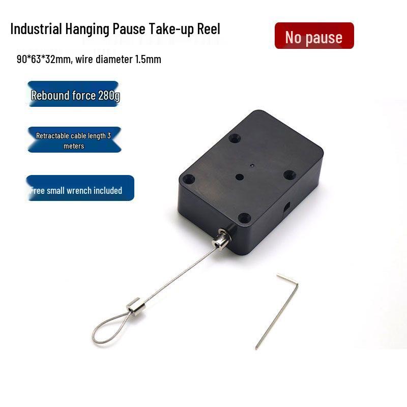 Spring-Loaded Retractable Steel Wire Retractor with Automatic Retraction for Industrial Suspension