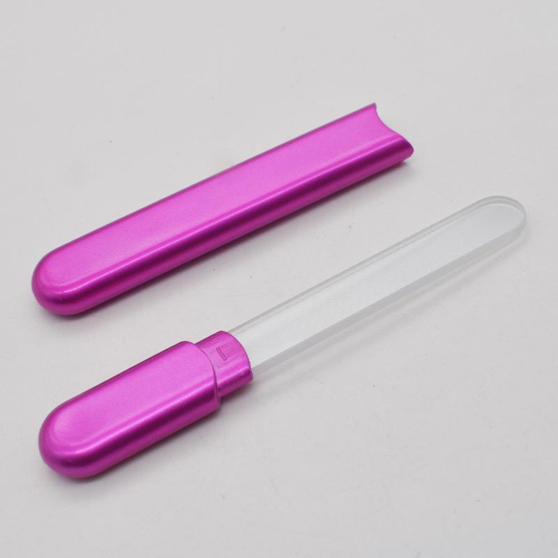 Portable Nail File Glass Buffer Crystal Fingernail Shaper Manicure Tool Double Sided Durable Polishing Strip Ergonomic Handle