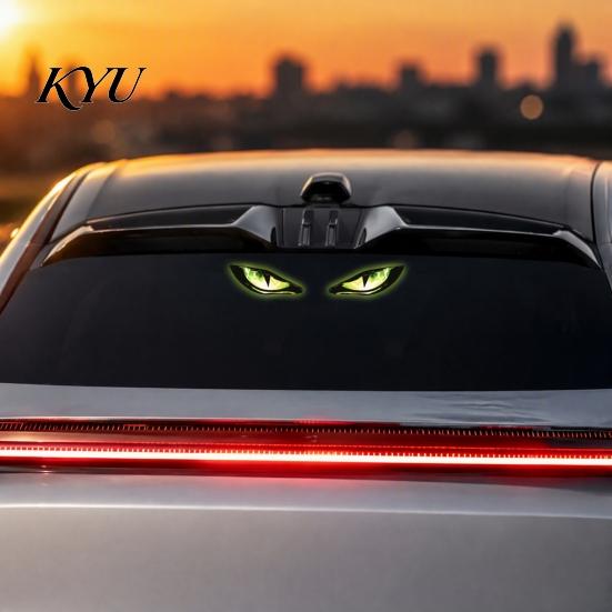 High Temperature Resistant Car Lamp Solar Demon Eye Window Light, Wireless LED Atmosphere Automotive Safety Warning System with Suction Cup