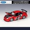Welly 1/24 Subaru Impreza APR Alloy Track Racing Car Model Diecast Metal Sports Car Vehicles Model High Simulation Kids Toy Gift