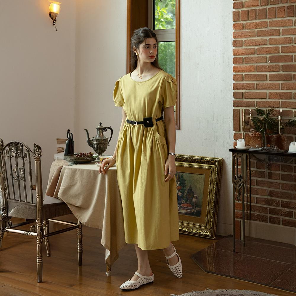 Peulaudeumali Pm_Grassland Short Sleeves Dress_Olive