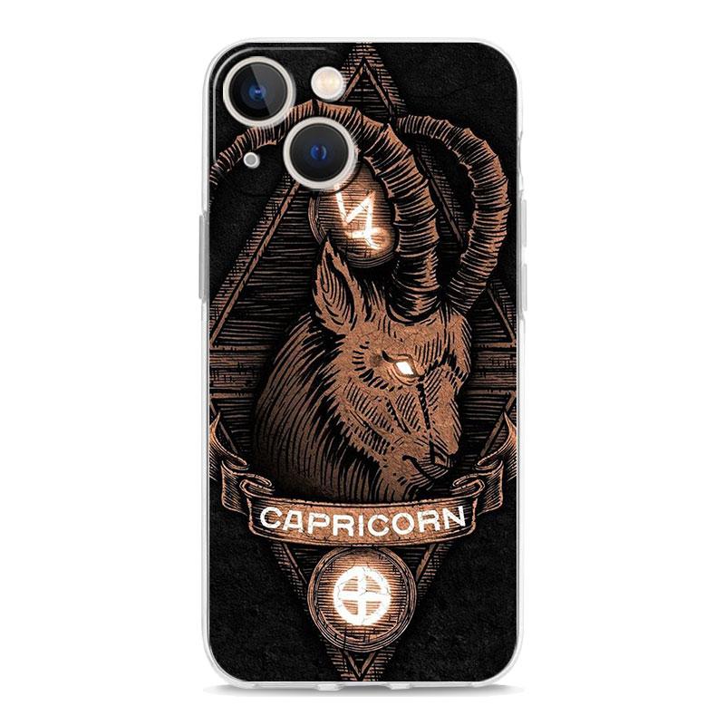 Phone Case For iPhone 16 15 14 13 12 11 Pro Max XS X XR 7 8 Plus soft TPU Clear Cover Aries Leo Libra Pisces Virgo Capricorn