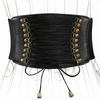 Women Corset Waist Belt Elegant Exquisite Fashionable Wide Elastic Tied Waist Belt for Party Black