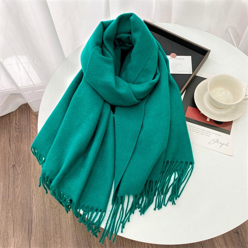 Luxury Brand Solid Women Cashmere Scarf Autumn Winter Warm Shawls Wraps Men Pashmina Tassels Scarves Female Foulard Poncho Stole