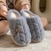 Cotton Slippers Autumn and Winter Striped Thick-soled Indoor Warm Plush Cotton Shoes Couple Non-slip Shoes