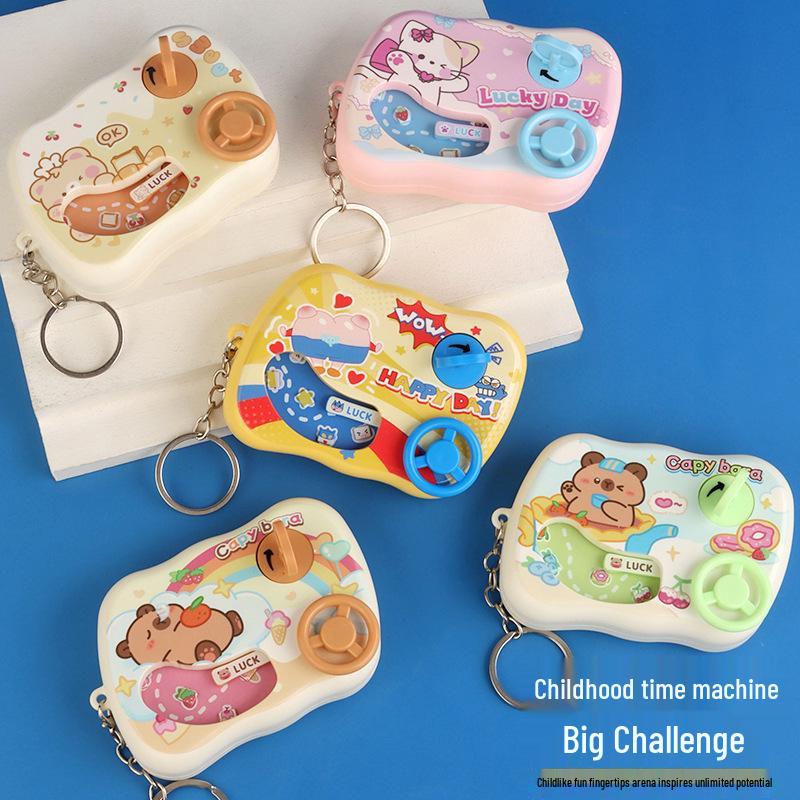 Mini Car Racing Game Keychain with Steering Wheel Pendant - Adventure Toy
