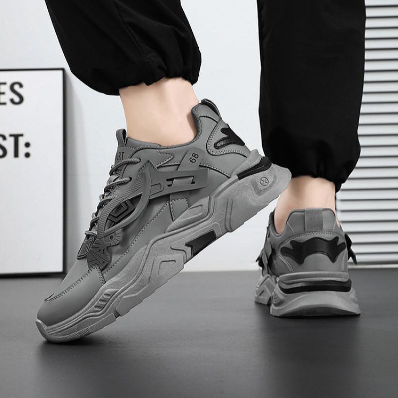 Fashion Platform Male Sneakers 2024 Autumn Men's Shoes Trend All-match Heigh Sports Shoes Design Patchwork Pattern Running Shoes for Men