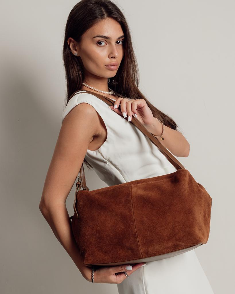 Сумка женская Polina&Eiterou 10068 карамель замша