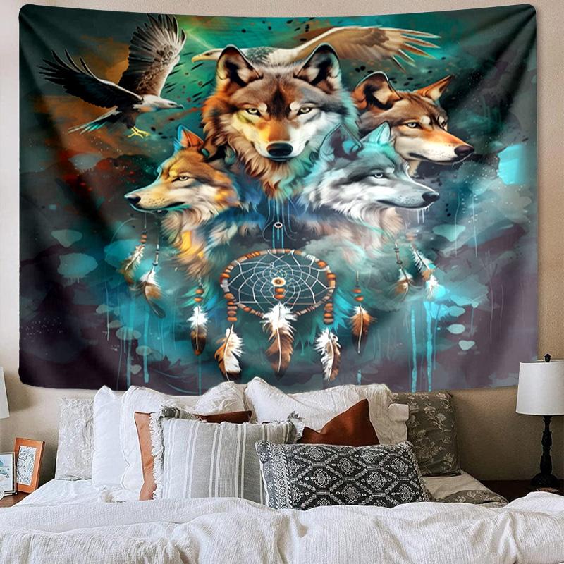 Wolf In The Garden Tapestry Room Decoration Wall Hanging for Living Room Bedroom, Dormitory, Birthday and Christmas Gifts