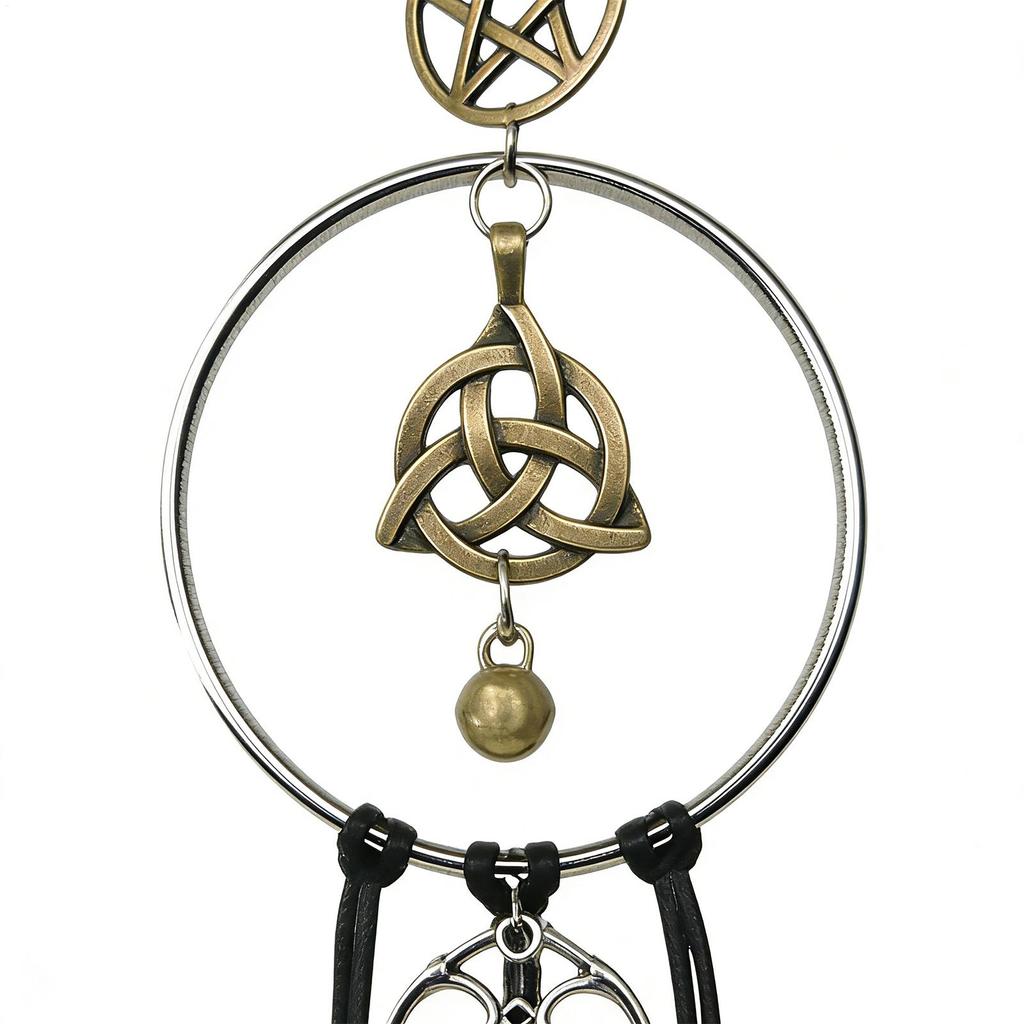 Witch Bells doorknob hanging decorative wicker wind chime home decoration Vintage Brass JingBells Window Hanging Ornament