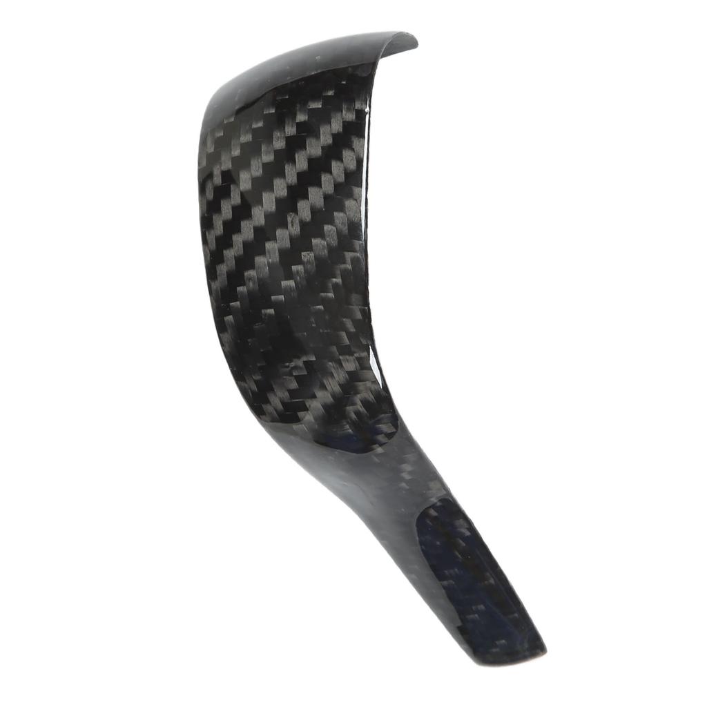 Carbon Fiber Gear Shift Knob Cover Bright Black Interior Gear Shift Lever Knob Trim Replacement for Porsche Cayenne 958 2011‑17