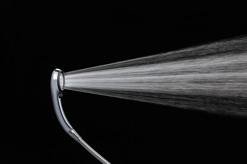 SANEI Rainy Metallic Black Shower Head (PS-303-81XA-CD) with Stop Function, Saves Approximately 50% of Water
