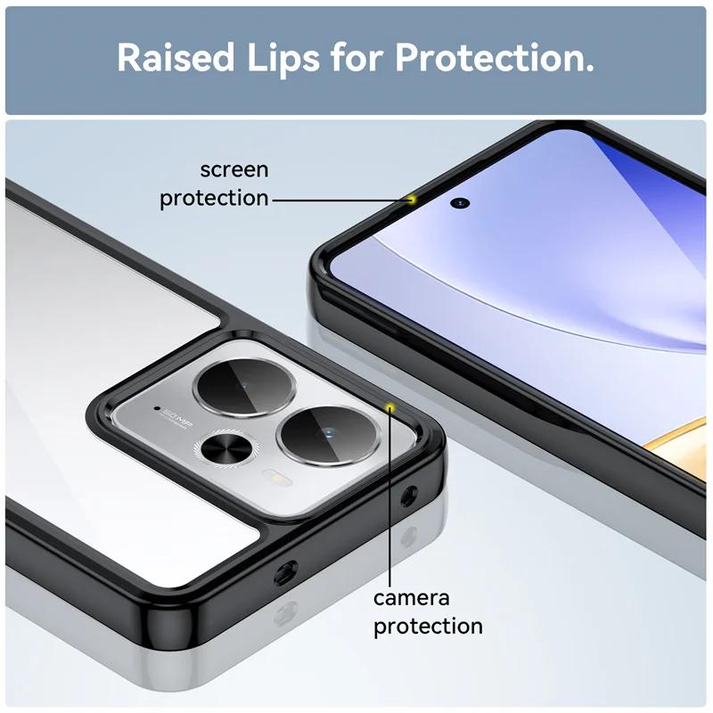 Funda de TPU Transparente de Colores para Realme 14 5G Realme 14T 5G Funda Protectora Transparente Coque Capa