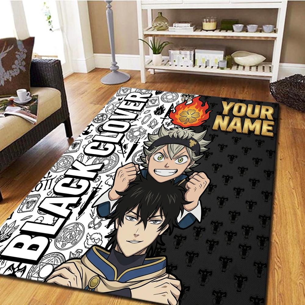Name Custom Black Clover Carpet for Living Room Bedroom Home Decor Cool Cinema Style Play Floor Mat -HE2