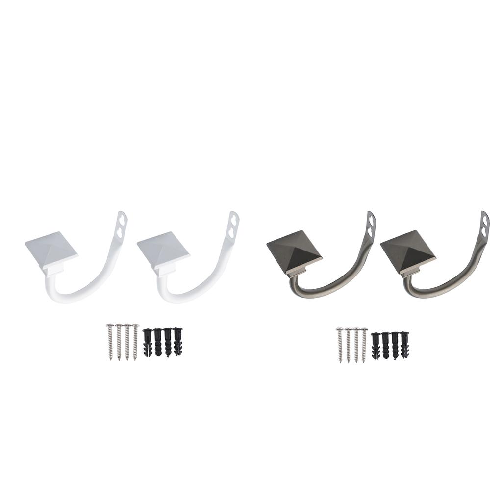 1 Pair(2 ) Curtain Tieback Metal Drapery Hold Back Hooks Stylish , White