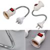 EU / US Plug E27 Lamp Base with Switch White Light Holder Durable Bulb Adapter  Bedroom
