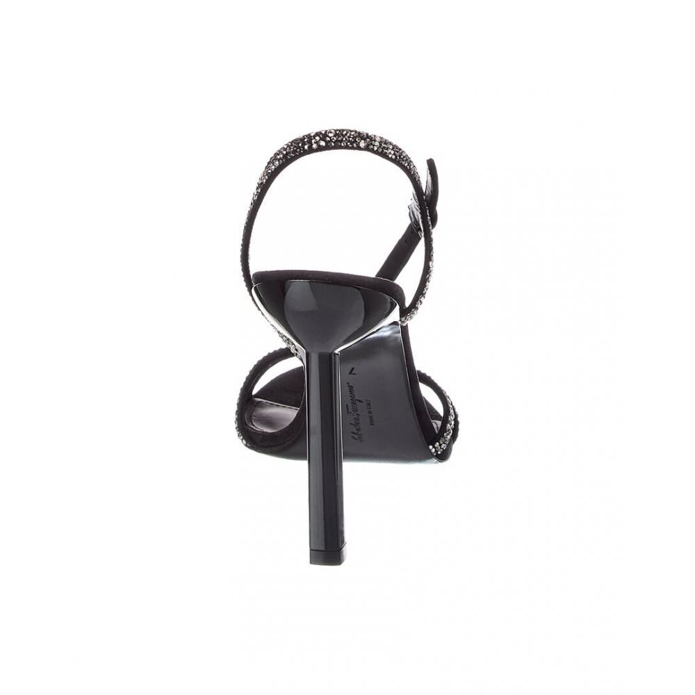 Salvatore Ferragamo Jole X5 Suede Sandal Black