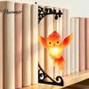 Nordic Style Home Decor Metal Magic Owl Hanging Bookend Lamp, Resin Animal LED Night Light, Pastoral Table Deer Bird Light for Bookshelf Window