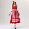 S-XL Halloween Little Red Riding Hood Cosplay Dress Retro Farm Party Costume Women