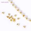 3MM 4MM 18K Gold Plated Brass Irregular Cut Corner Rhombus Beads Metal Spacer Beads For Jewelry Making DIY Bracelets Accessories