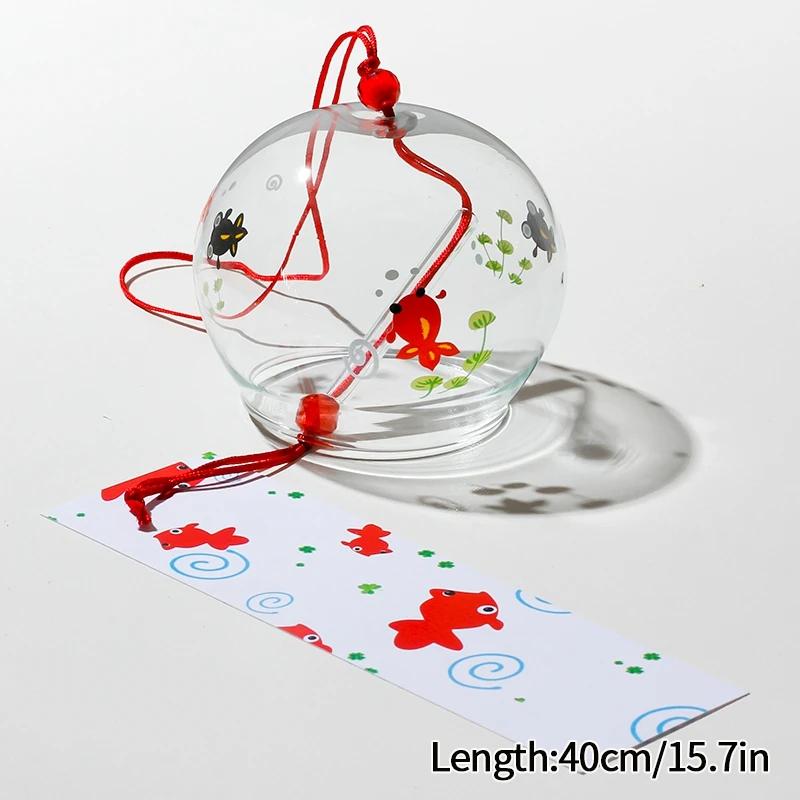 Japanese Wind Chimes Glass Wind Bell Window Hanging Wind Music Garden Hanging Pendants Outdoor Decoration Room Decor