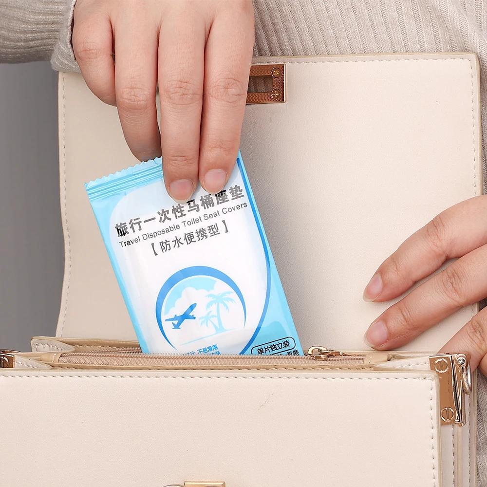 100/1pcs Disposable Toilet Seat Cover Mat Portable Travel Safety Toilet Seat Paper Pads Waterproof Cushion Bathroom Accessories