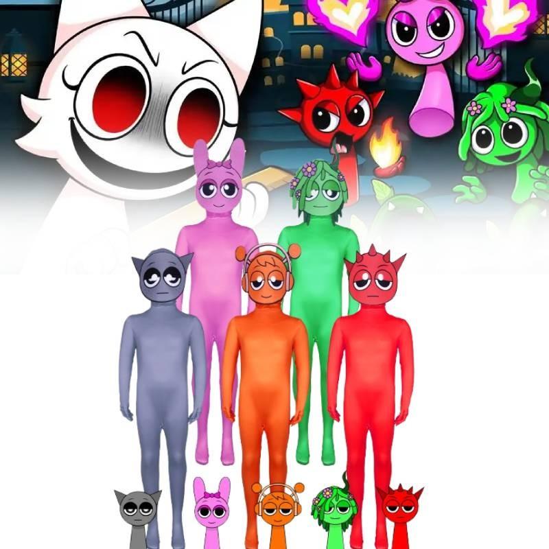 Cosplay Sprunki Incredibox Kids Adults Jumpsuits Halloween Costume Bodysuit