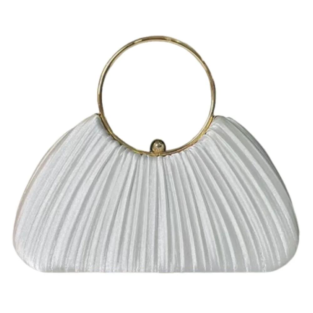 Luxury Multi Color Wrinkled Banquet Bag Handmade Wrinkle Evening Bags Circular Handbag Women Bolsa mujer Sac femme
