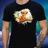 T-Shirt Men Kinkajou Animal On Flower Field Motif Cotton Size XS To 5XL