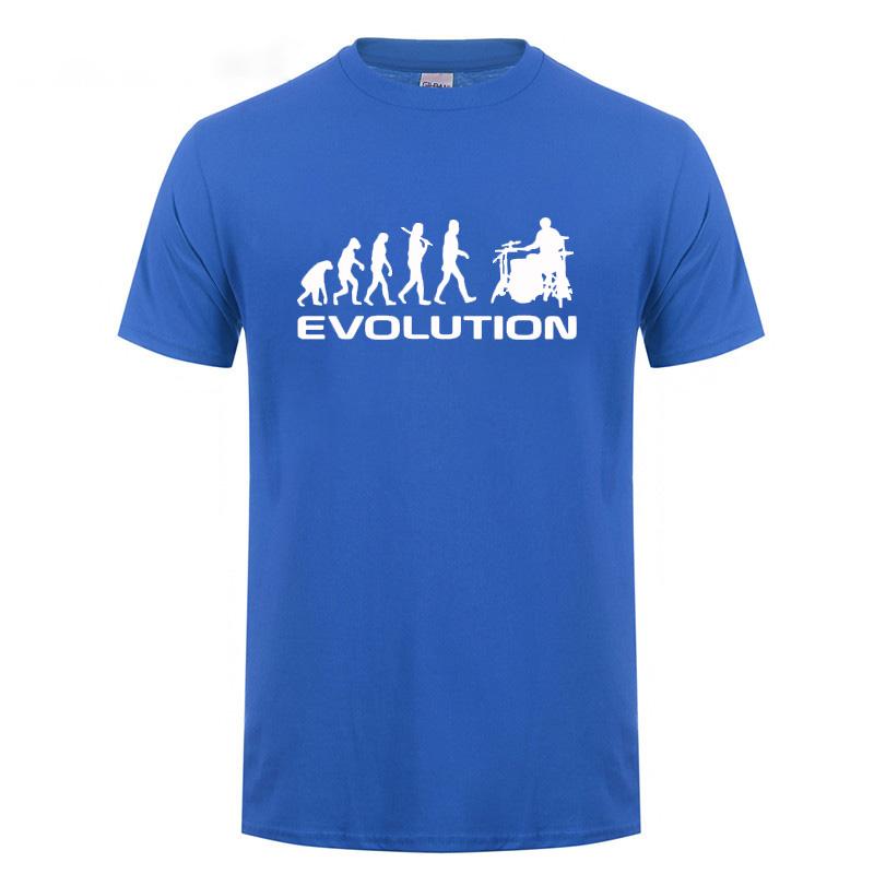 Cool Music Humor Drums Evolution T Shirt Funny Birthday Gifts For Unisex Male Drummer Summer Short Sleeved O Neck Cotton Tshirt