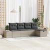 VidaXL 5-Piece Garden Sofa Set with Cushions Light Grey Rattan 3359361