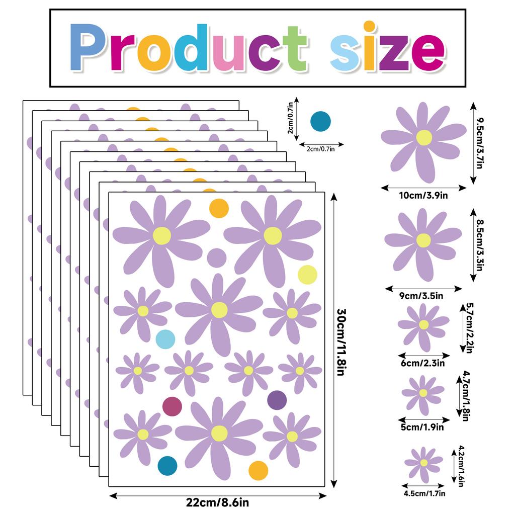 Plants and flowers glass window decoration stickers pvc static stickers warm decoration colorful flowers