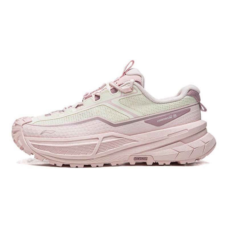 LiNing CF Xunchuan 2 women low-top hiking shoes pearl white light pink lightweight AHTW014-2 38