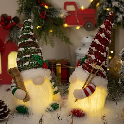 Christmas Gnomes Decorations with Battery Powered LED Lights for Home Christmas Gnomes Plush Dolls Elf Doll Xmas  Ornaments