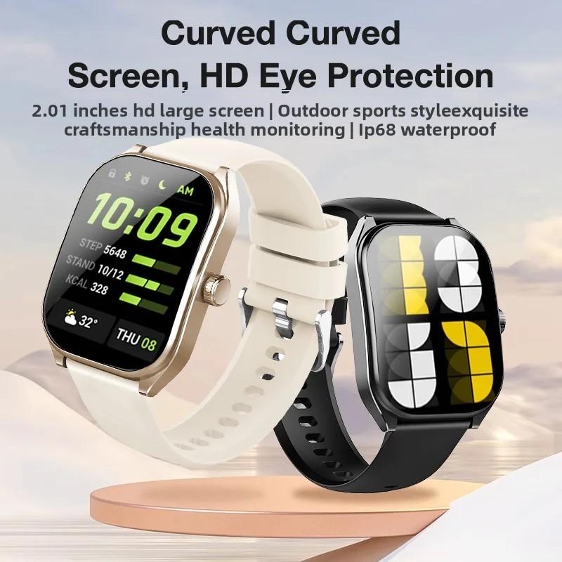 Curve 2.01'' Couple Smart Watch IP68 Waterproof HD Screen Health Monitoring with Blood Pressure Home Monitoring 100+ Sport Modes