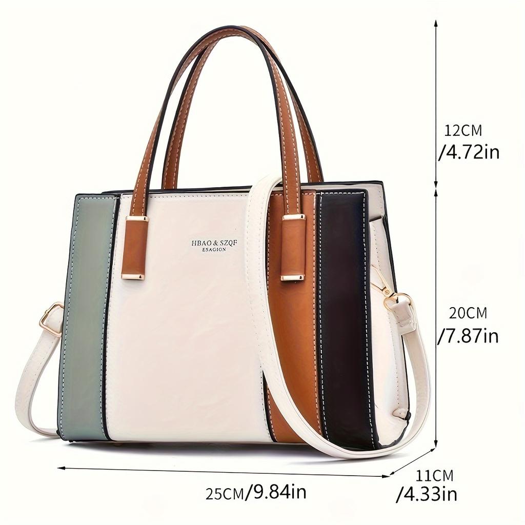 Women Crossbody Bag Stylish and Simple Color-block Bag, PU Material, with Long Shoulder Strap, Handbag, Crossbody Bag