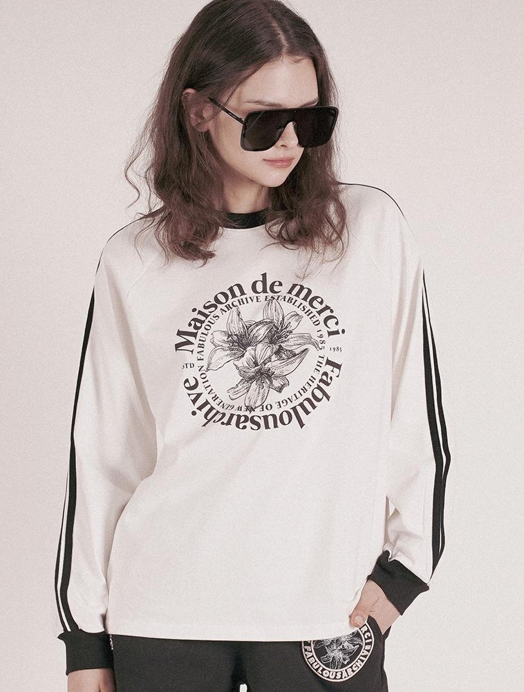 LA MAISON STUDIO Unisex Leris Raglan Contrast Long Sleeve White/Black (Fcd3Ts801M)