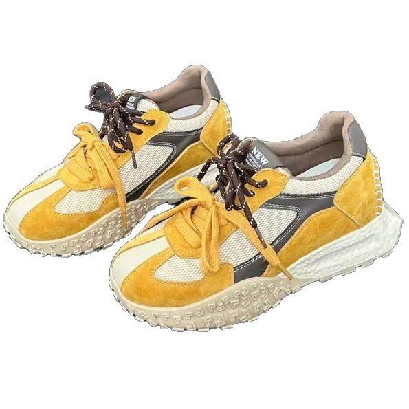 Small Man Inner Height Increase 7cm German Training Shoes Women's Spring and Summer 2025 New Thick-soled Color Matching Casual Women's Shoes Forrest G
