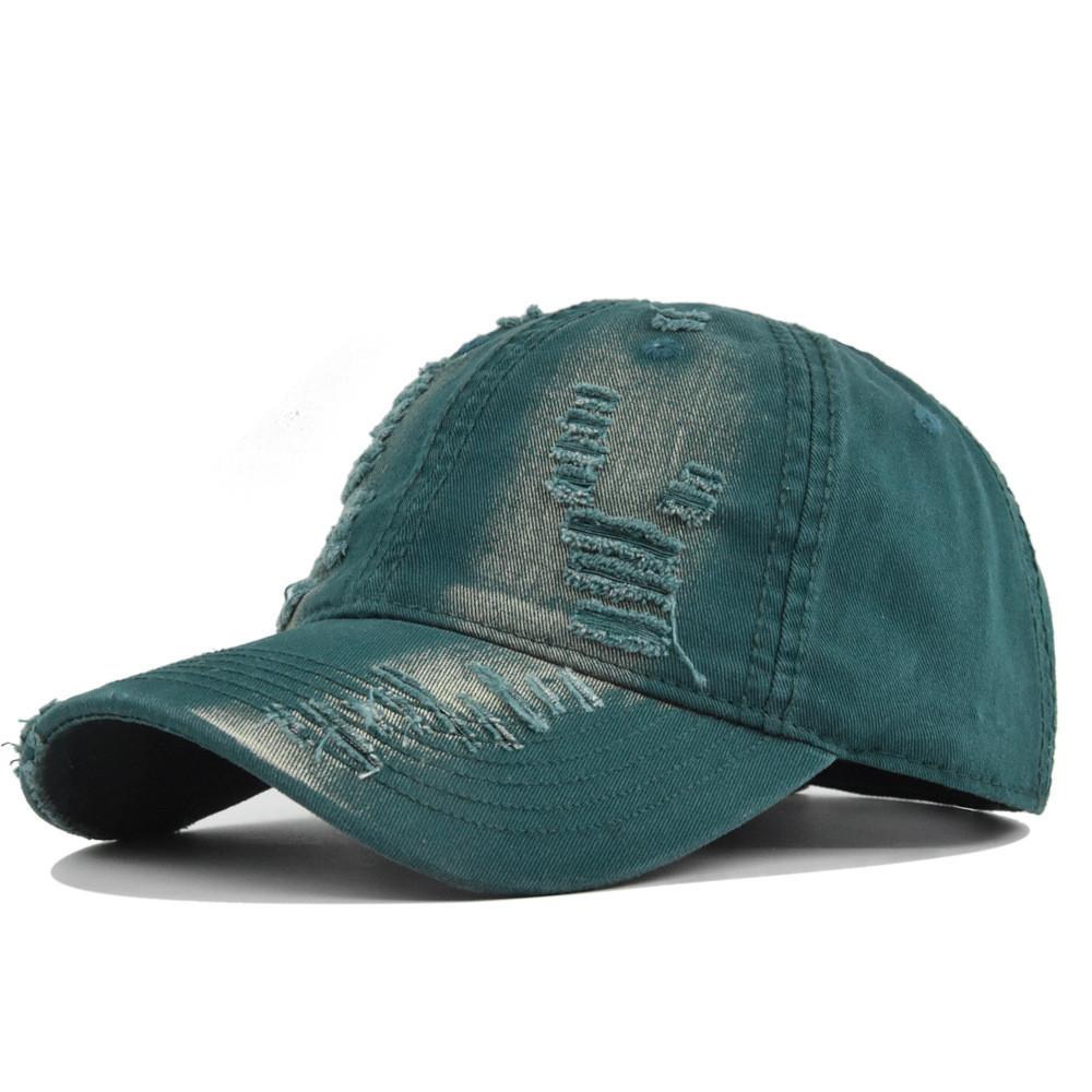 Solid Color Baseball Cap With Curved Brim Washed Cotton Sun Hat
