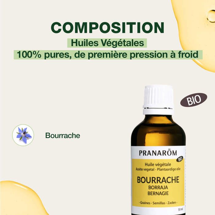 Huile Végétale - Pranarom - Bourrache - 50ml - Régénérante - Nourrissante - Sans Conservateur