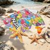 Custom Name Personalized Care Bears Print Beach Towel, for Trip Camping Beach Party Home Decor, Birthday Gift for Family & Friends