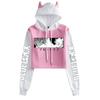 Blue Lock Cat Ear Color Block Hoodie with Plus Velvet