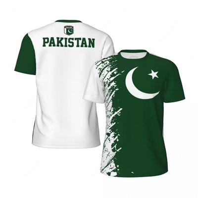 Pakistan Flag Football T-Shirts für Herren Mode Sommer Nationalemblem 3D-Druck Jersey Lässig Schnelltrocknend Atmungsaktive T-Shirts Tops