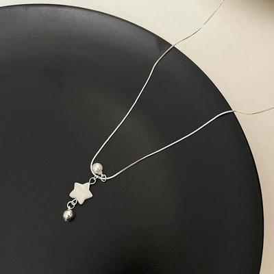 Minimalist Pearl Star Pentagram Charms Pendant Necklaces Sweet Cute Harajuku Clavicle Chain For Women Girls Jewelry Gift
