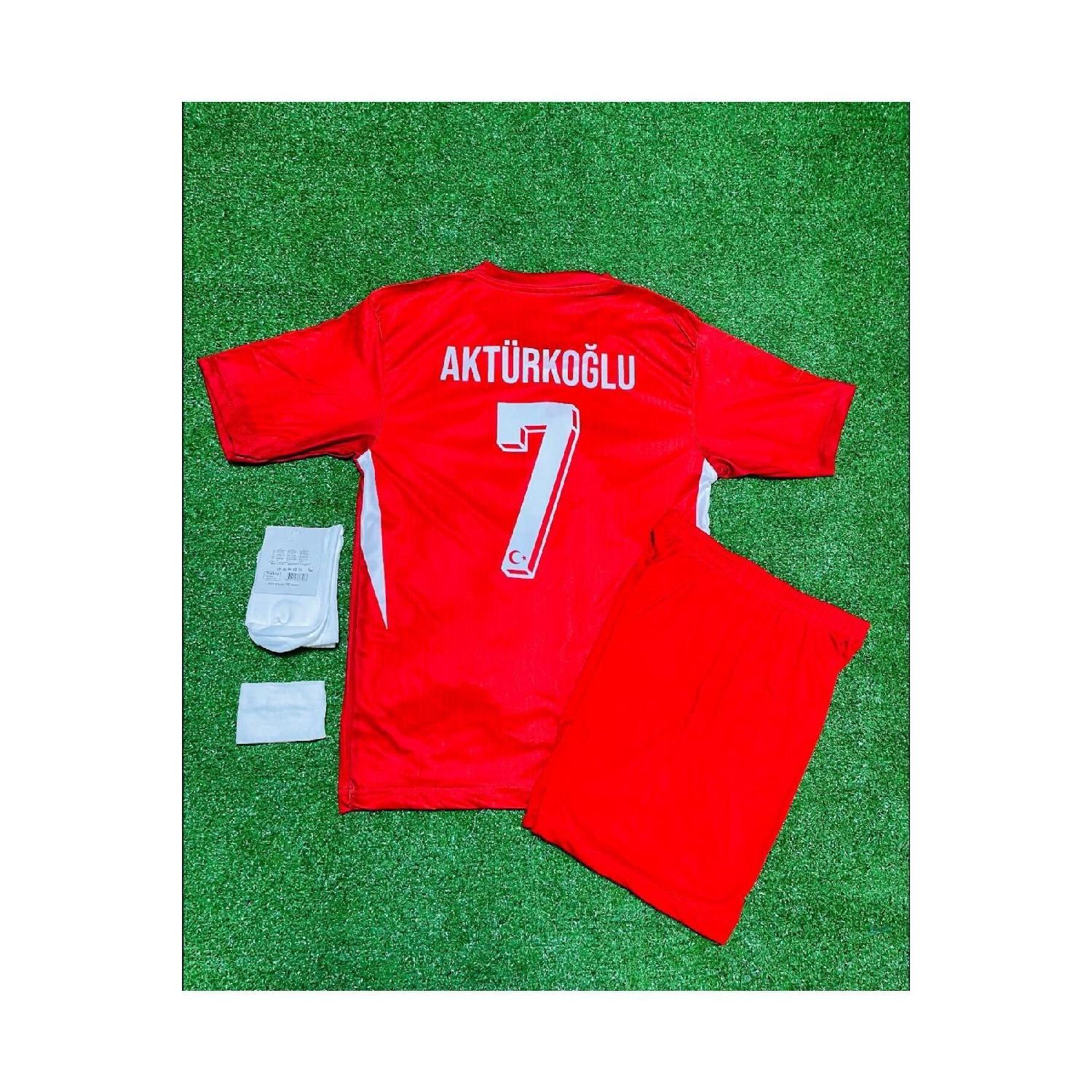 

Trkiye Euro 2024 Kerem Aktrkolu Home 3-piece Set Kids Jersey (red) 5-6 Yaş чёрный