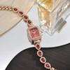 with Adjustable Bracelet Square Shaped Watch Diamond Studded Watch Strap Women Wristwatch  Gift