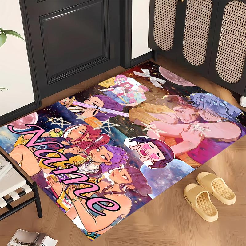 Vânători de demoni kpop (14) Covor de birou personalizat cu nume Decor elegant pentru sufragerie, dormitor, bucătărie