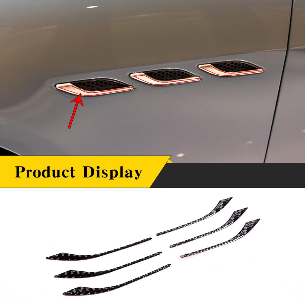 For Maserati Ghibli 2014-2022 Soft Carbon Fiber Car Side Air Vent Fender Panel Cover Sticker Decoration Car External Accessories
