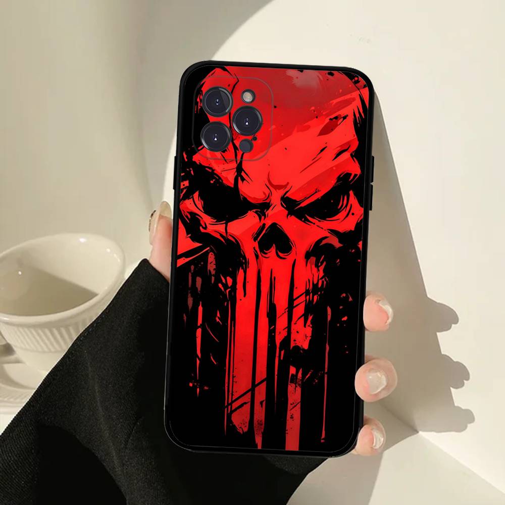 Classic Popular Characters P-Punisher Logo Phone Case For IPhone 16 15 14 13 12 Mini 11 Pro XS Max X XR SE 6 7 8 Plus Soft