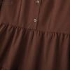 ZANZEA Damen Lässig Umlegekragen Elegant Langarm Kleid